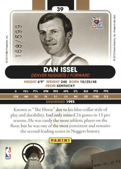 2010 Panini Hall of Fame #39 Dan Issel  Back
