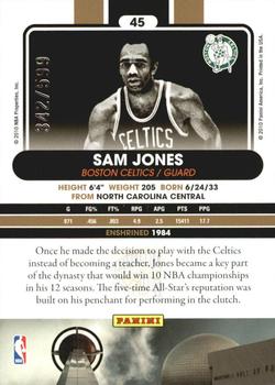 2010 Panini Hall of Fame #45 Sam Jones  Back