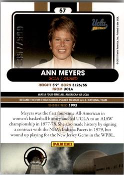 2010 Panini Hall of Fame #57 Ann Meyers  Back