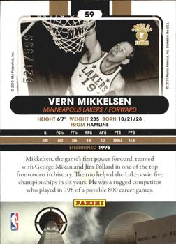 2010 Panini Hall of Fame #59 Vern Mikkelsen  Back