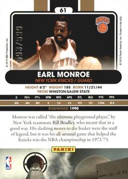 2010 Panini Hall of Fame #61 Earl Monroe  Back