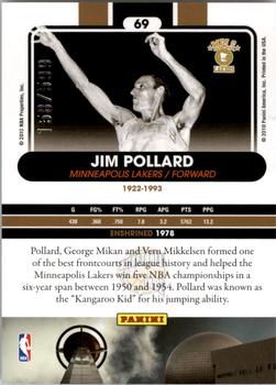 2010 Panini Hall of Fame #69 Jim Pollard  Back