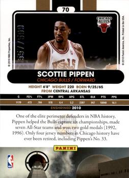 2010 Panini Hall of Fame #70 Scottie Pippen  Back