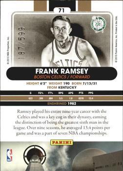 2010 Panini Hall of Fame #71 Frank Ramsey  Back