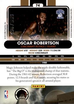 2010 Panini Hall of Fame #74 Oscar Robertson  Back