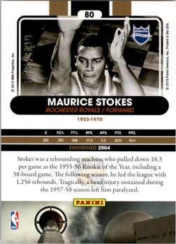 2010 Panini Hall of Fame #80 Maurice Stokes  Back