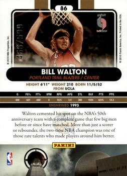 2010 Panini Hall of Fame #86 Bill Walton  Back
