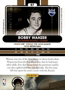 2010 Panini Hall of Fame #87 Bobby Wanzer  Back