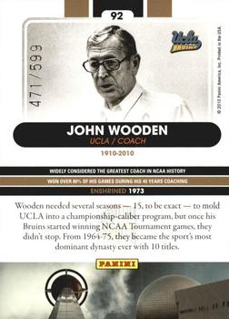 2010 Panini Hall of Fame #92 John Wooden  Back