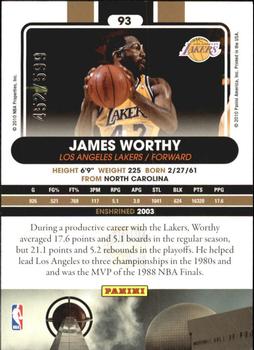 2010 Panini Hall of Fame #93 James Worthy  Back
