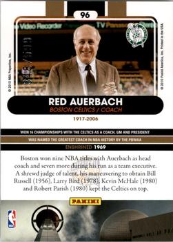 2010 Panini Hall of Fame #96 Red Auerbach  Back