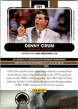 2010 Panini Hall of Fame #101 Denny Crum  Back