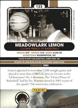 2010 Panini Hall of Fame #123 Meadowlark Lemon  Back