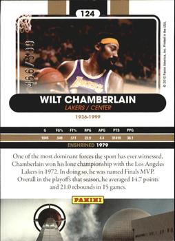 2010 Panini Hall of Fame #124 Wilt Chamberlain  Back