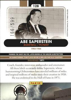 2010 Panini Hall of Fame #128 Abe Saperstein  Back