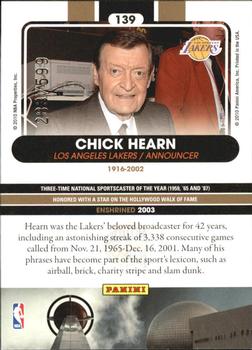 2010 Panini Hall of Fame #139 Chick Hearn  Back