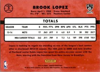 2014-15 Donruss #3 Brook Lopez Back