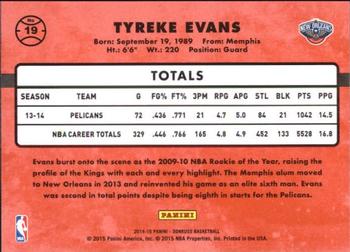 2014-15 Donruss #19 Tyreke Evans Back