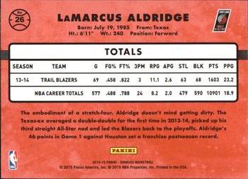 2014-15 Donruss #26 LaMarcus Aldridge Back