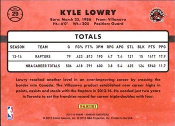 2014-15 Donruss #29 Kyle Lowry Back