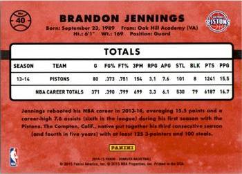 2014-15 Donruss #40 Brandon Jennings Back