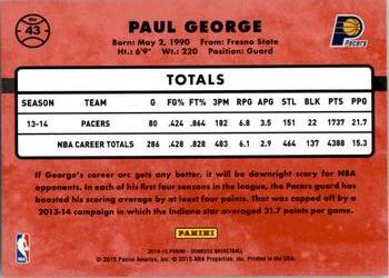 2014-15 Donruss #43 Paul George Back
