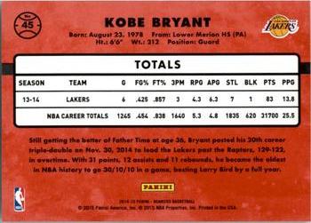 2014-15 Donruss #45 Kobe Bryant Back