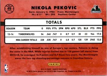 2014-15 Donruss #49 Nikola Pekovic Back