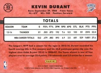 2014-15 Donruss #52 Kevin Durant Back