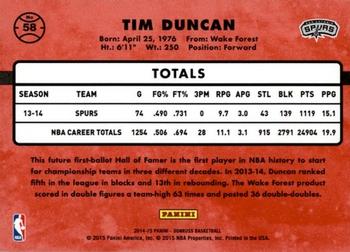 2014-15 Donruss #58 Tim Duncan Back