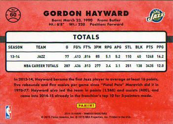 2014-15 Donruss #60 Gordon Hayward Back