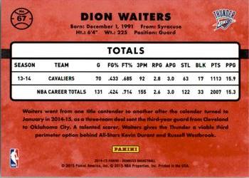 2014-15 Donruss #67 Dion Waiters Back