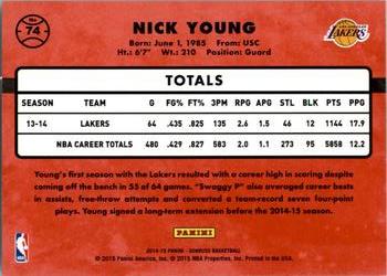 2014-15 Donruss #74 Nick Young Back