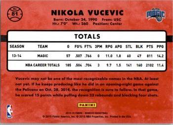 2014-15 Donruss #81 Nikola Vucevic Back