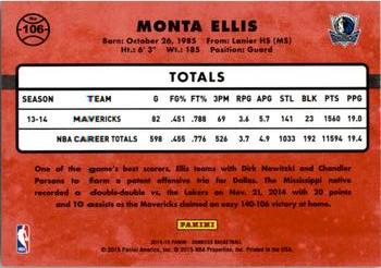 2014-15 Donruss #106 Monta Ellis Back