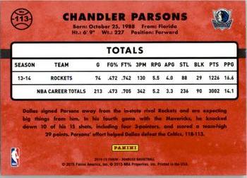 2014-15 Donruss #113 Chandler Parsons Back