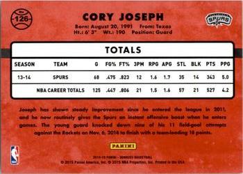 2014-15 Donruss #126 Cory Joseph Back
