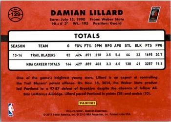 2014-15 Donruss #129 Damian Lillard Back