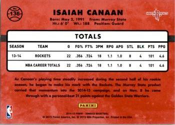 2014-15 Donruss #136 Isaiah Canaan Back