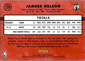 2014-15 Donruss #139 Jameer Nelson Back