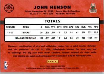 2014-15 Donruss #151 John Henson Back