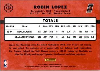 2014-15 Donruss #184 Robin Lopez Back
