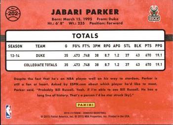 2014-15 Donruss #202 Jabari Parker Back