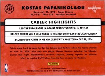 2014-15 Donruss #213 Kostas Papanikolaou Back