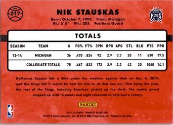 2014-15 Donruss #217 Nik Stauskas Back