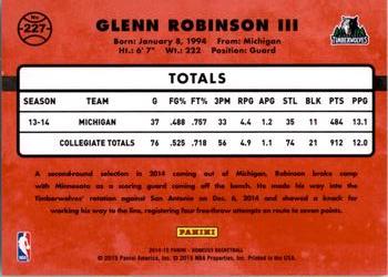 2014-15 Donruss #227 Glenn Robinson III Back