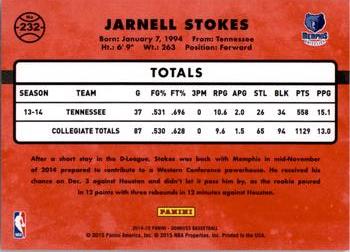 2014-15 Donruss #232 Jarnell Stokes Back