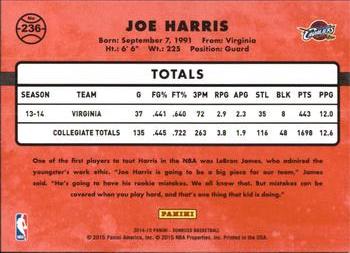 2014-15 Donruss #236 Joe Harris Back