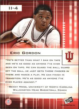 2008 Press Pass - Insider Insight Blue #II-4 Eric Gordon Back