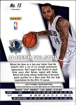 2014-15 Panini Prizm - Prizms Blue and Green Mosaic #15 Jameer Nelson Back